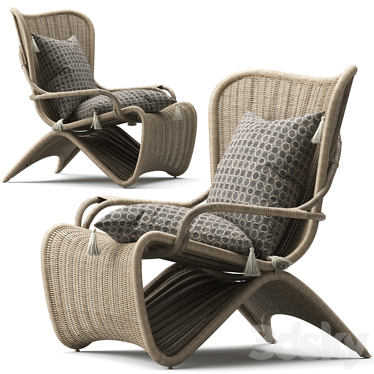 Palmeria Lounge Chair 3DS Max Model - thumbnail 2