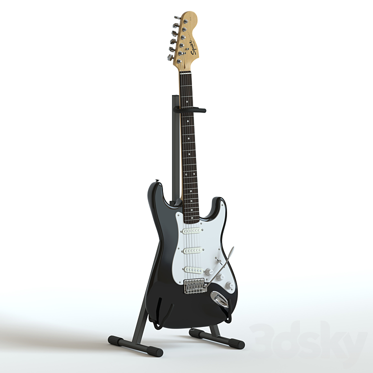 Squier Fender stratocaster Electric Guitar 3D Model