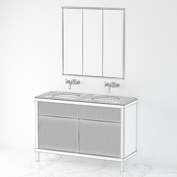 Art Deco Bathroom Vanity 3D Model