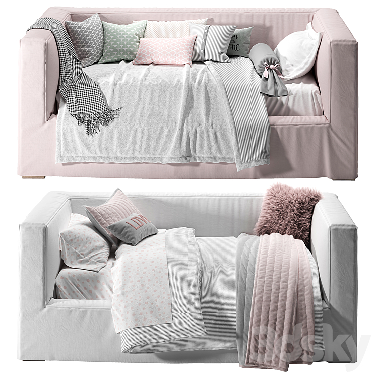 Rh brook slipcovered daybed 3DS Max - thumbnail 1