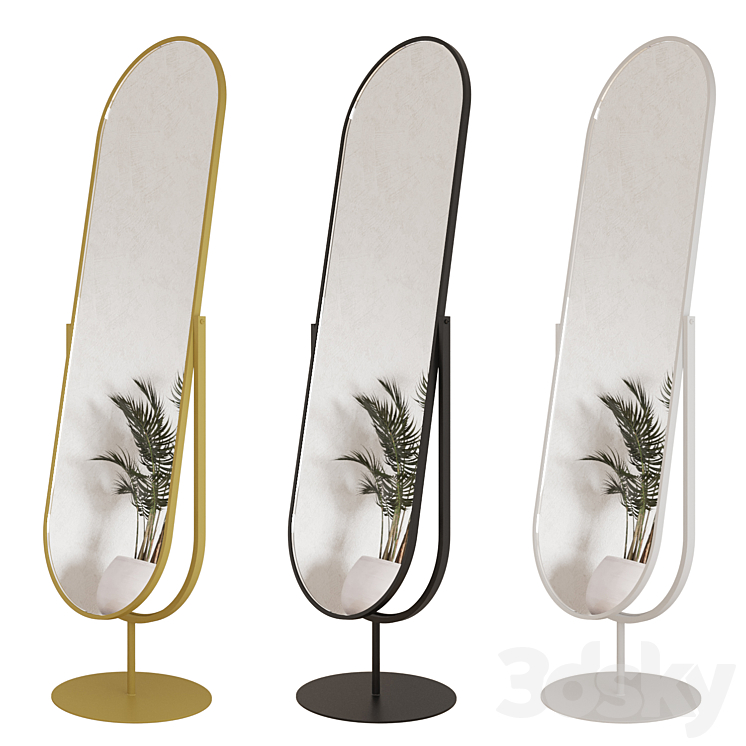 Floor mirror on a leg Mirror 3D model