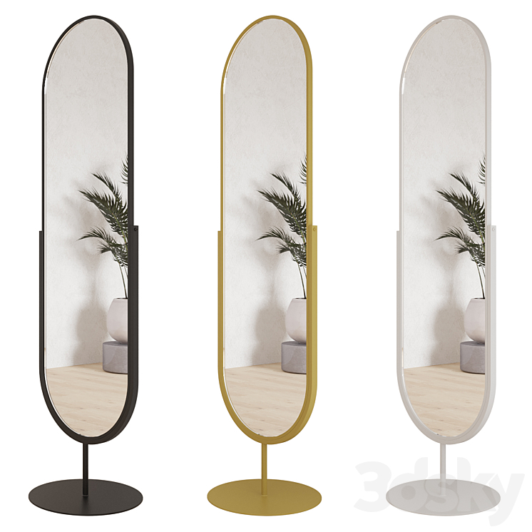 Floor mirror on a leg Mirror 3D model