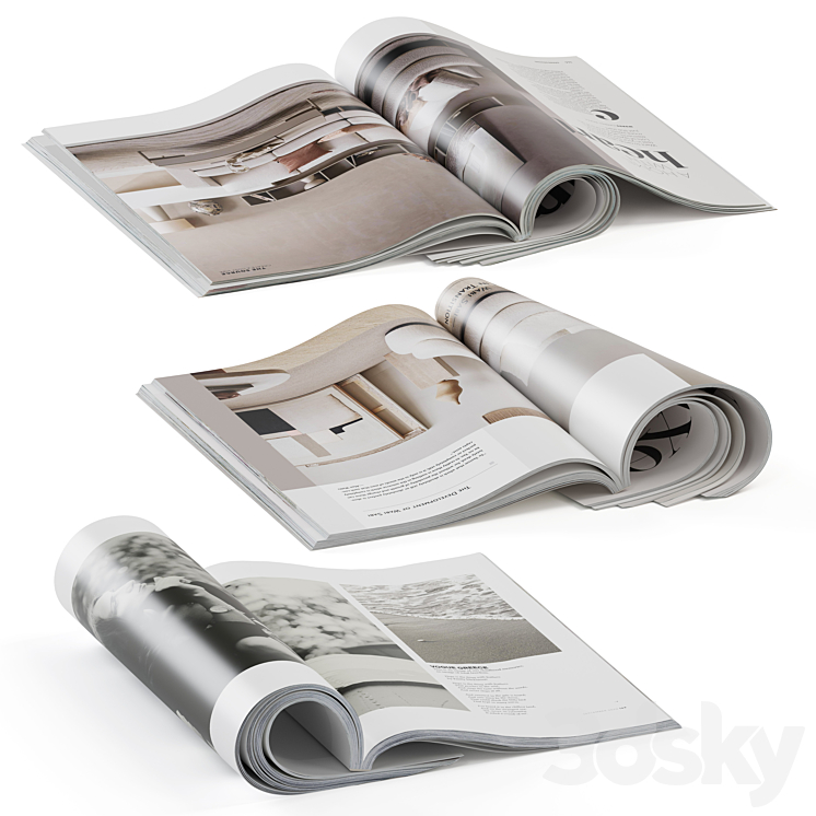 magazines rolled 3D Model