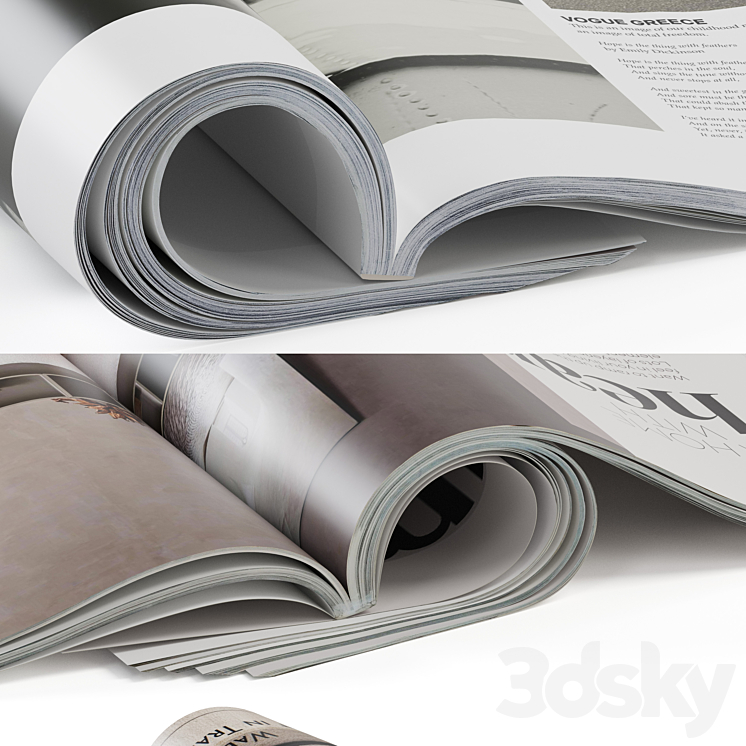magazines rolled 3D Model