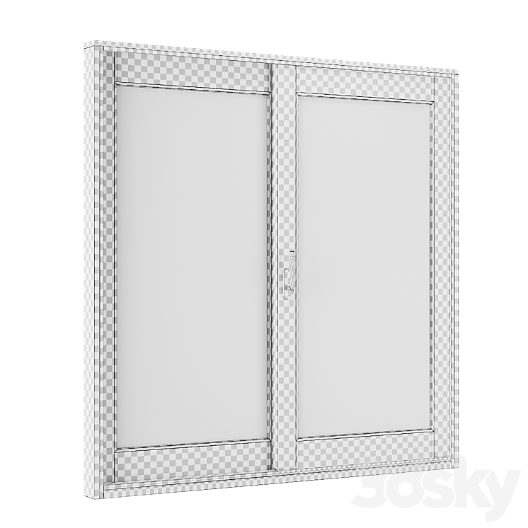 Wooden exterior sliding door 3D Model