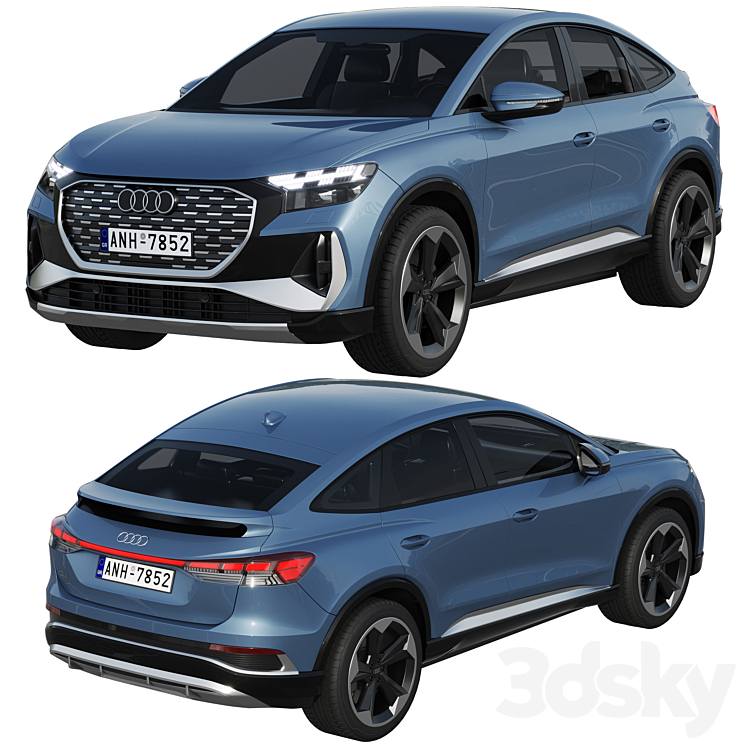 Audi Q4 Sportback e-tron 2021 3D Model Free