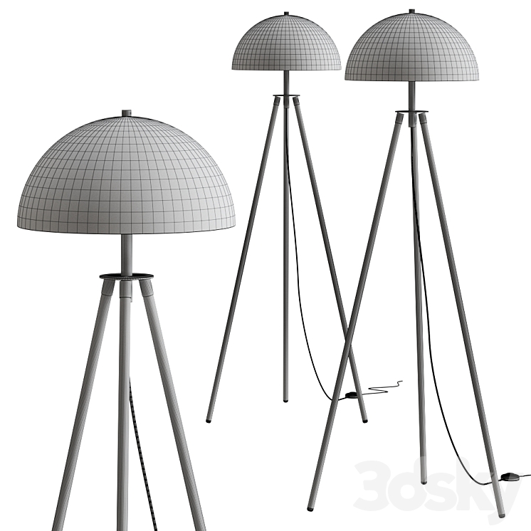 TRIPOD DOME FLOOR LAMP by SHADES OF LIGHT 3DS Max Model - thumbnail 2
