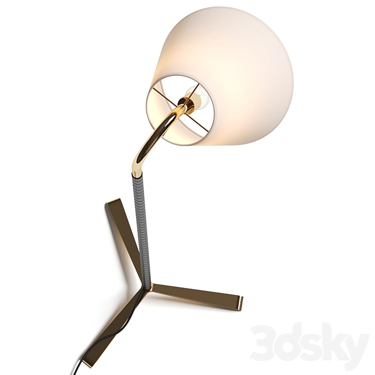 CB2 Barnes Brass And Black Leather Floor Lamp 3DS Max - thumbnail 2