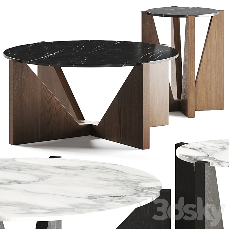 Crate and Barrel Miro Coffee Tables 3DS Max Model - thumbnail 1
