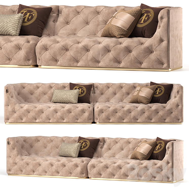 Caracciolo sofa by Vittoria Frigerio 3DS Max - thumbnail 1