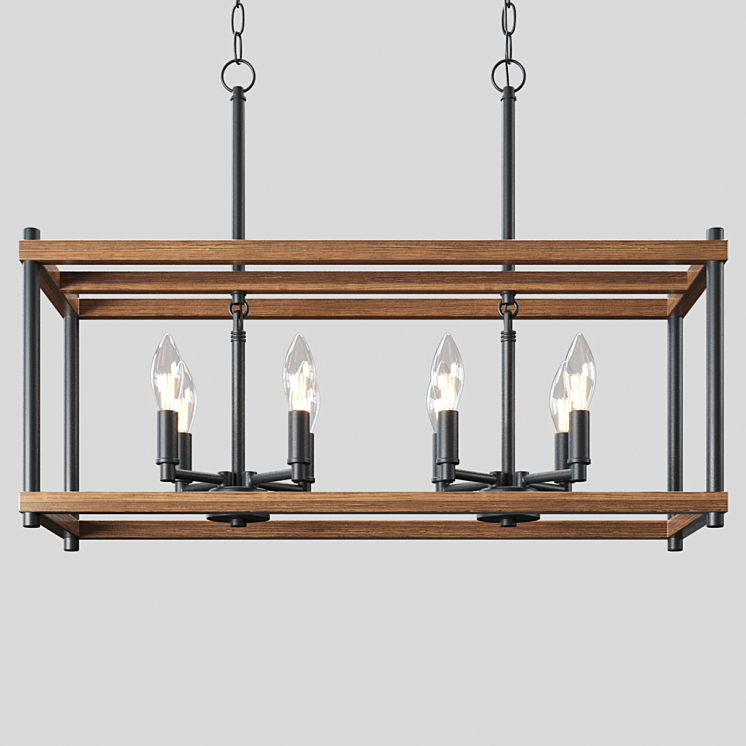 Eniso 8-Light Farmhouse Chandelier 3D Model Free