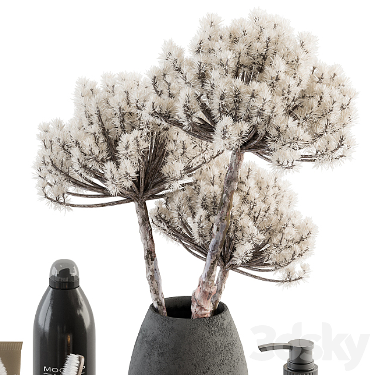Bathroom accessory Set with Bouquet Set 19 3D Model