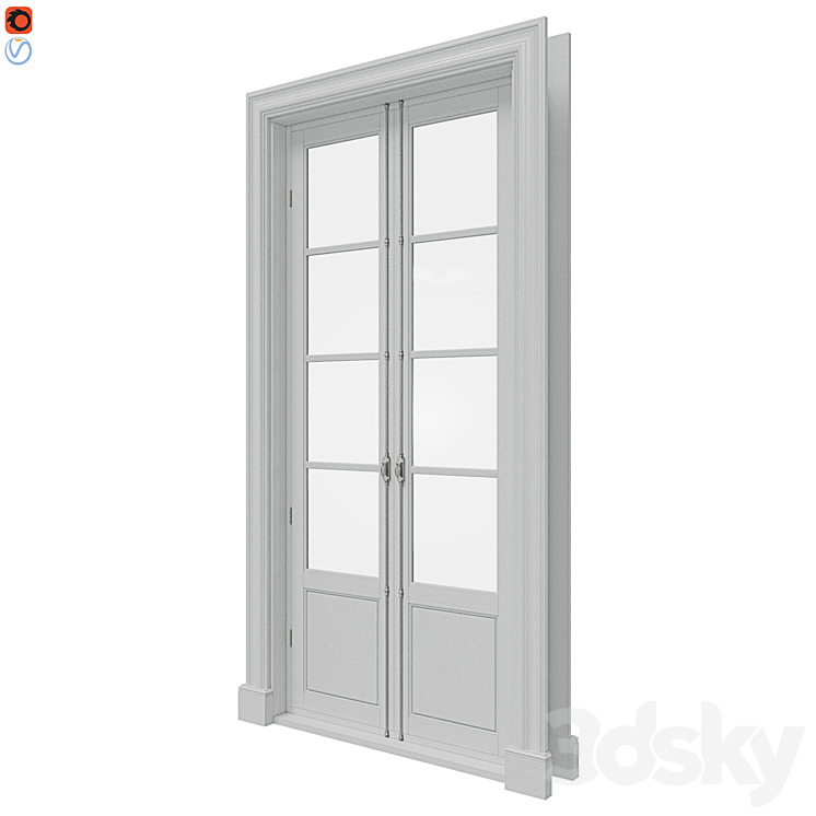 Classic doors with cremones 3DS Max - thumbnail 2