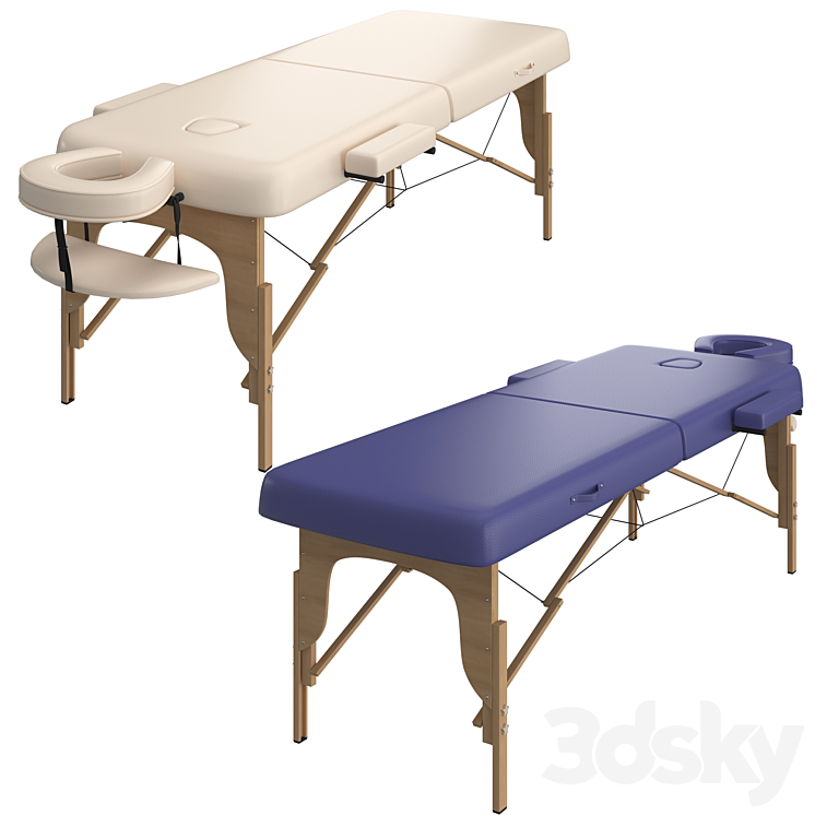 Classic Massage table 3DS Max Model - thumbnail 1