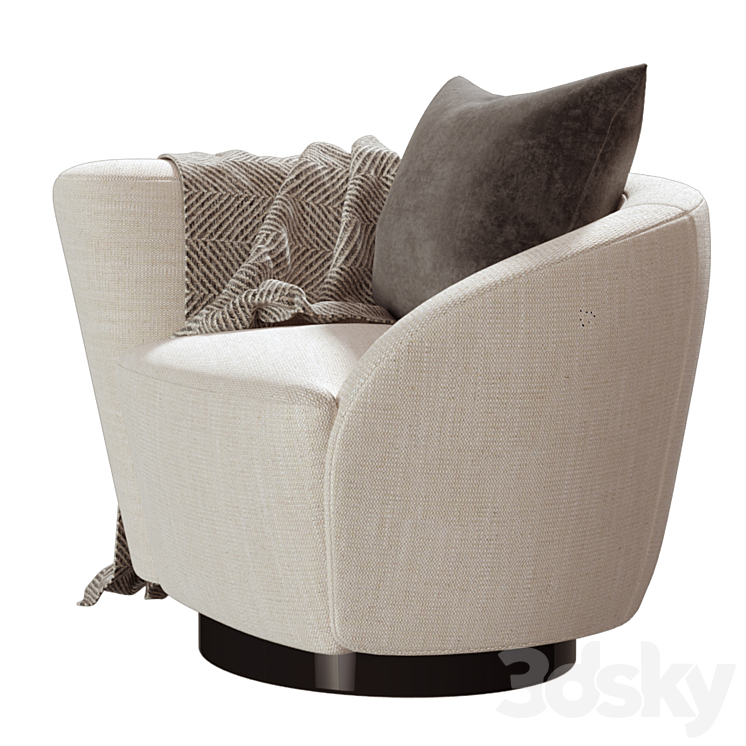 Swivel Chair Colin Left by Eichholtz 3DS Max - thumbnail 2