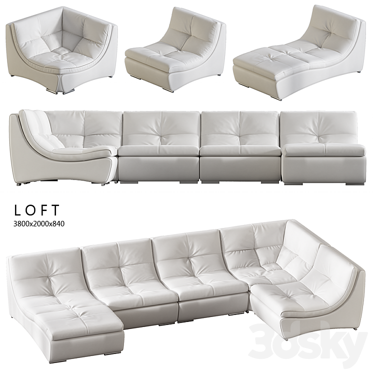 Estetica Loft sofa 3DS Max - thumbnail 1