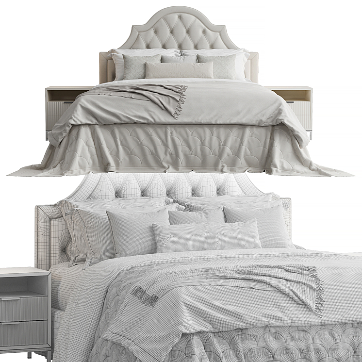Harvey Headboard Bed Bed 3D model