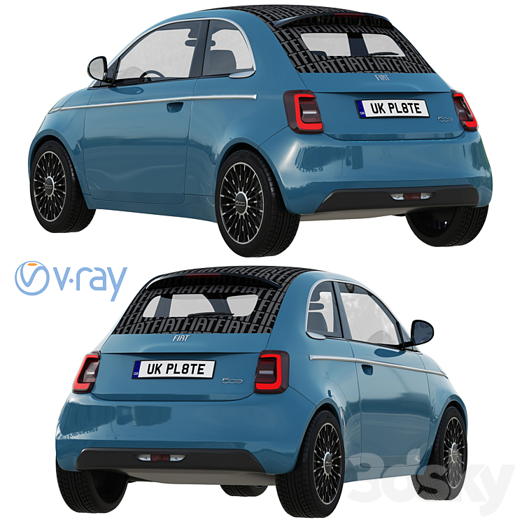 Fiat 500 La Prima 2021 3D Model