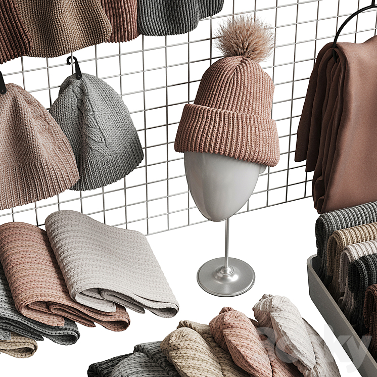 Set of hats and accessories 01 3D Model Free