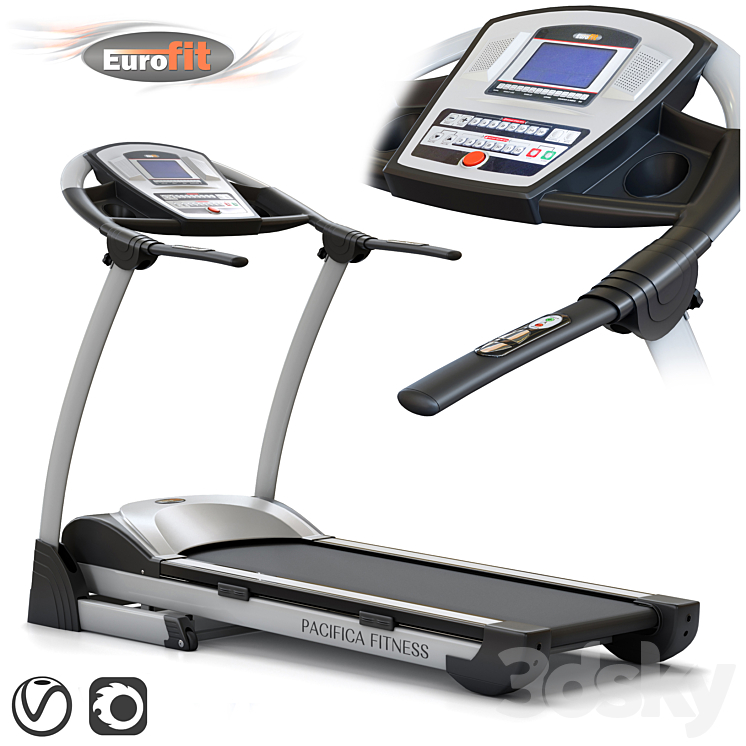 Treadmill EUROFIT Pacifica fitness. Training apparatus - Sports - 3D model
