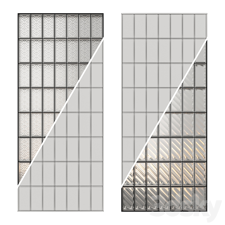 Glass Block Wall 03 3D Model