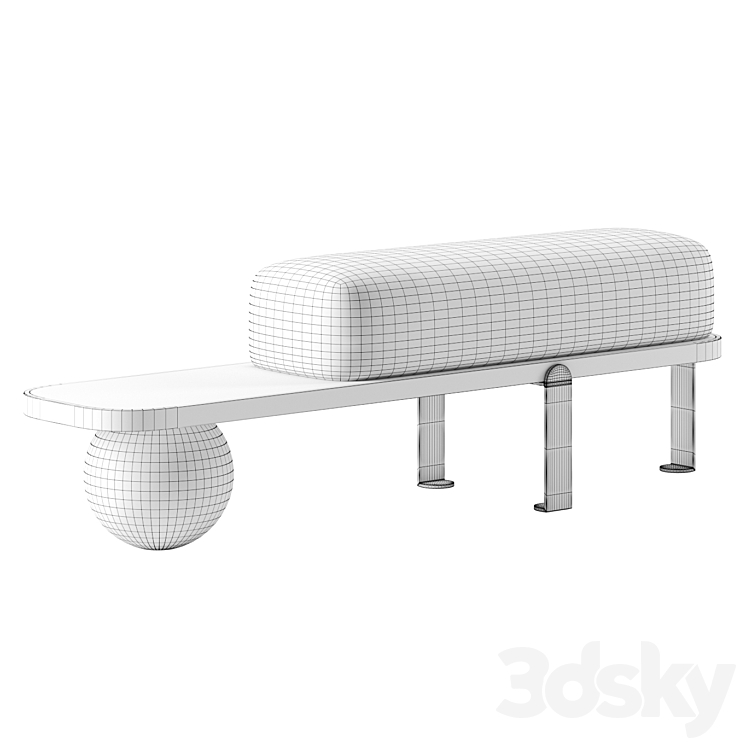 Goa Bench by LE BERRE VEVAUD 3DS Max Model - thumbnail 2