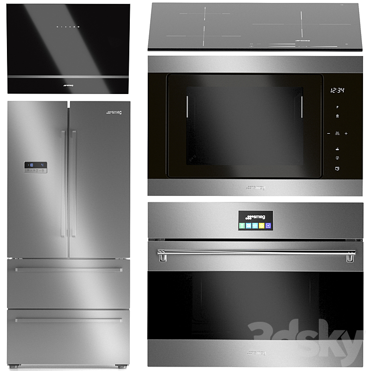 Set of kitchen appliances Smeg 5 3DS Max - thumbnail 1