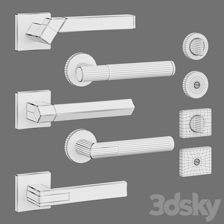 Kawajun door handles 3D Model