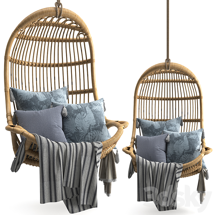 Hanging Rattan Chair 3DS Max - thumbnail 1