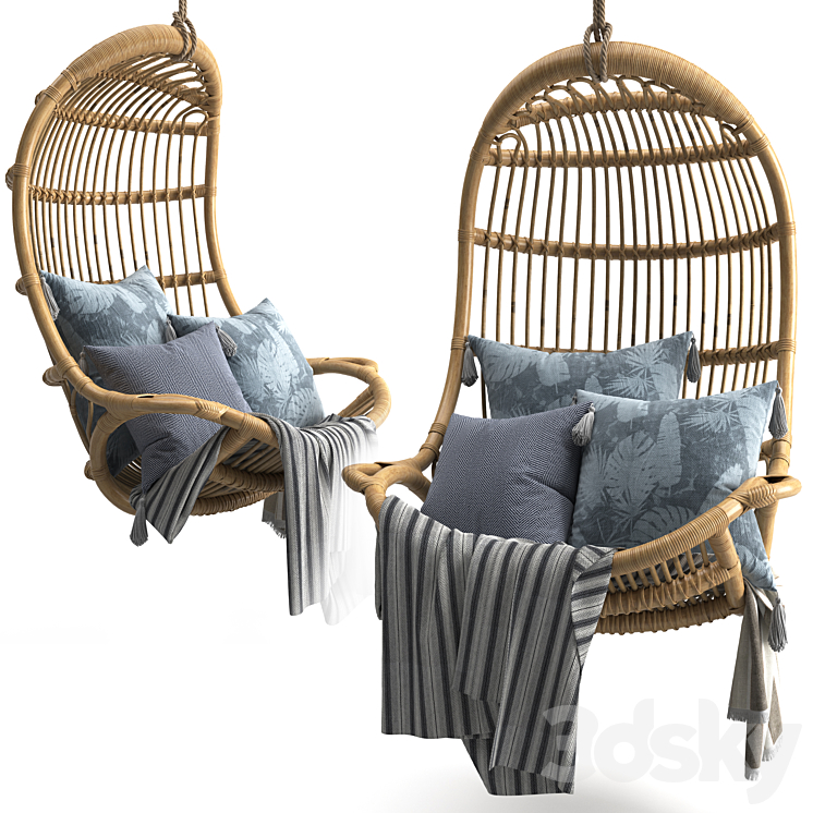 Hanging Rattan Chair 3DS Max - thumbnail 2