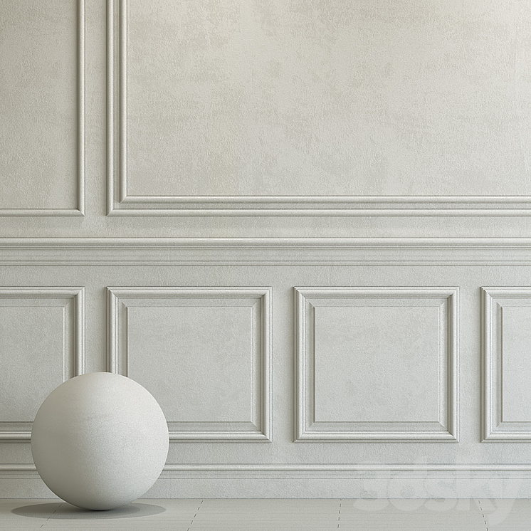 Decorative plaster with molding 228 3D Model