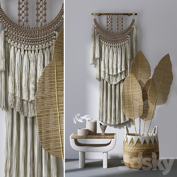 Decorative set with Wall Hanging Macrame # 4 3DS Max - thumbnail 1