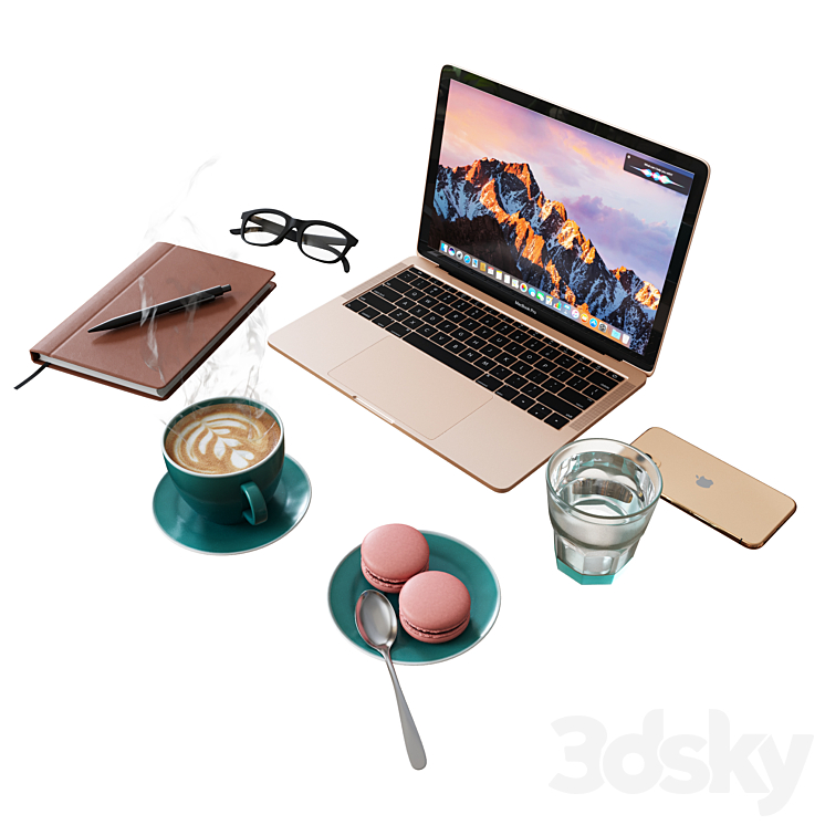 Decorative Set for a Cafe Table Kit1 3DS Max - thumbnail 2