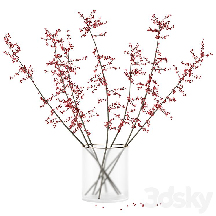 Autumn branches in glass vase (corona reissue) 3DS Max Model - thumbnail 1
