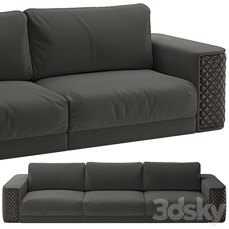 Alexandra Collection Master Sofa Fabric & Leather 3DS Max - thumbnail 2
