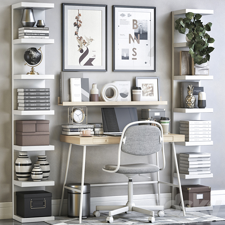 IKEA office workplace 126 3DS Max - thumbnail 1