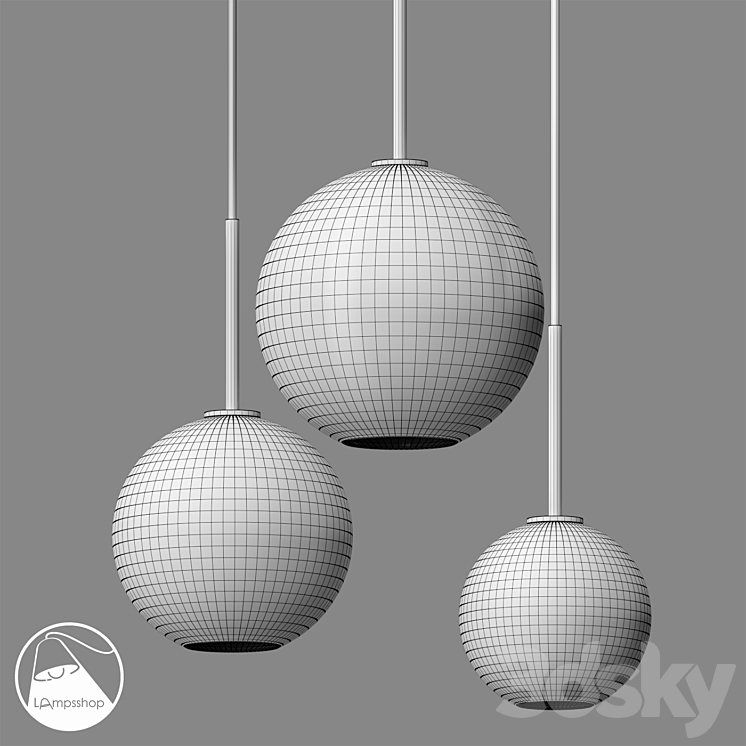 LampsShop.ru PDL2071 Pendant Silver Orb 3D Model