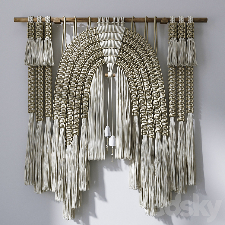 Decorative set with Wall Hanging Macrame # 5 3DS Max - thumbnail 2