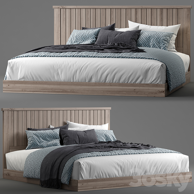 Modern bed 13 3DS Max Model - thumbnail 1