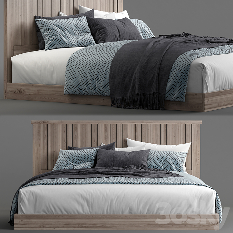 Modern bed 13 3DS Max Model - thumbnail 2