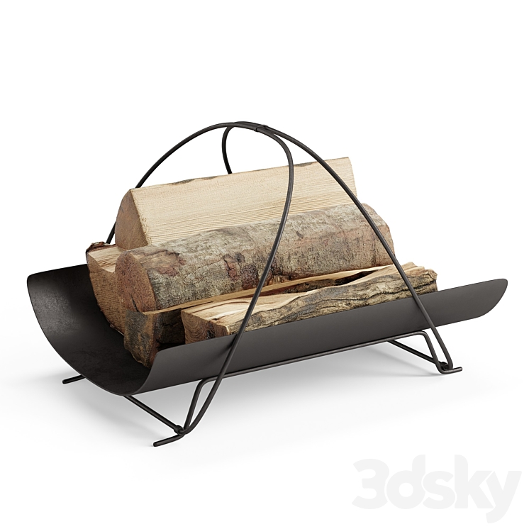 Elspeth Wrought Iron Log Carrier 3DS Max Model - thumbnail 1