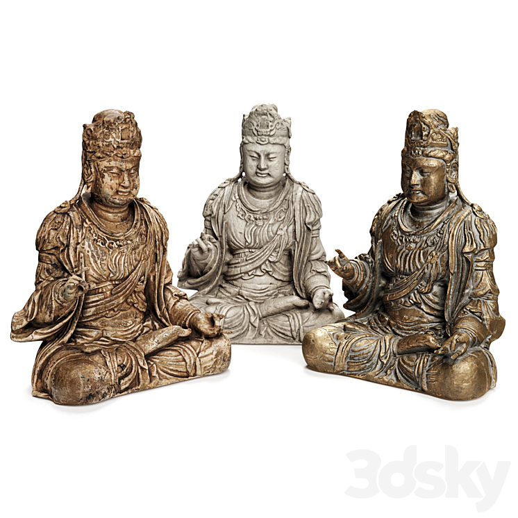 Buddha bodhisattva chinese 3DS Max Model - thumbnail 2