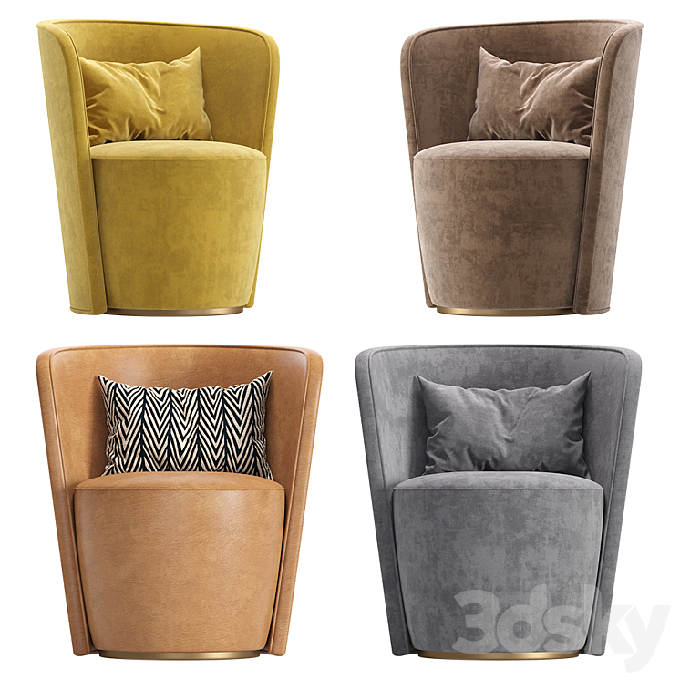 Armchair MANRO Cazarina Interiors Velvet and Leather\/Кресло МАНРО 3D Model Free