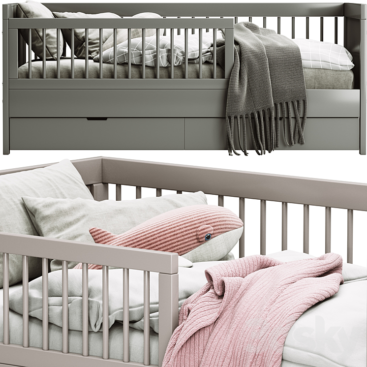 Childroom LIT ENFANT VIVIEN GRIS 3D Model