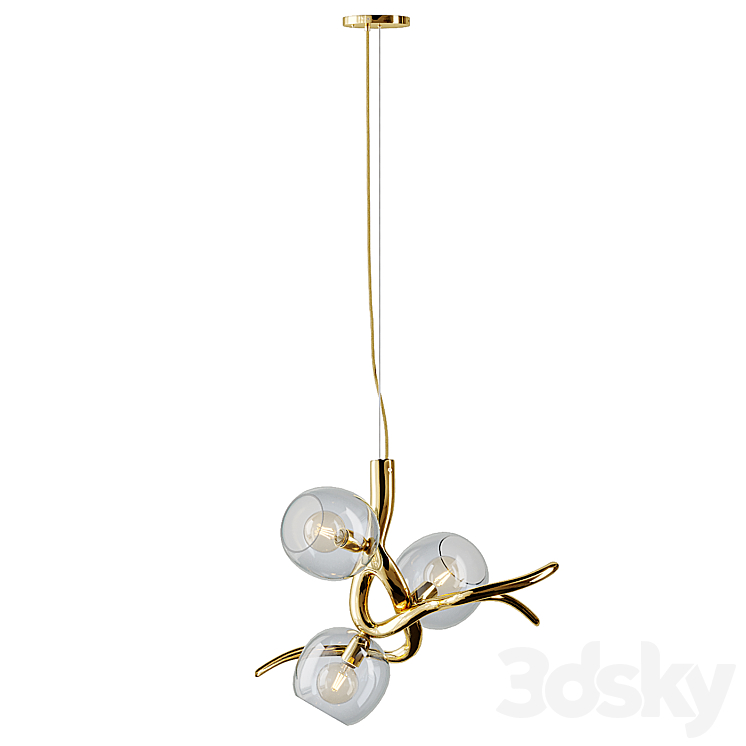 Modern Pendant with Colored Glass from William Brand 3D Model