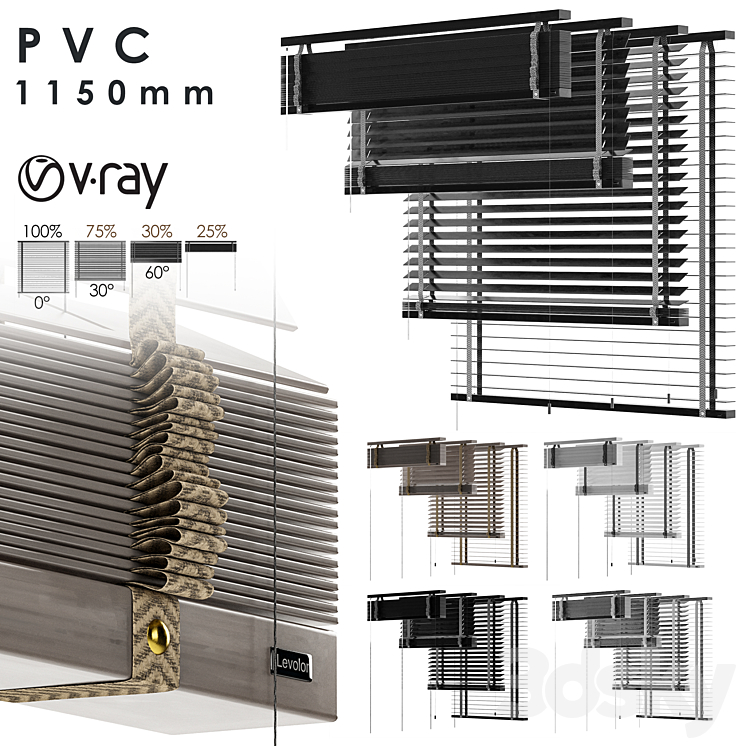 PVC Blind 1150 in 45 mm-Vray 3DS Max - thumbnail 1