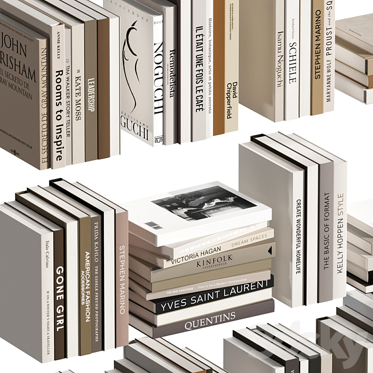 Set of books 3D Model Free