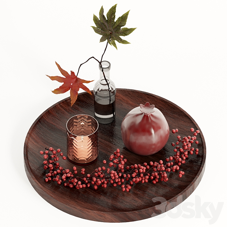 Decorative set 02 3D Model Free