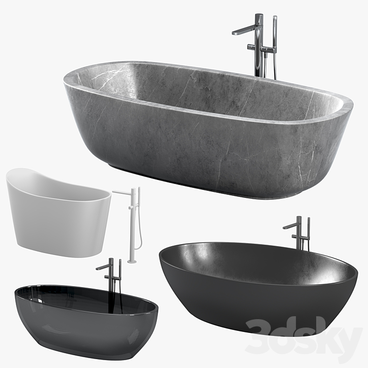ANTONIO LUPI baths with faucets set 1 3DS Max - thumbnail 1