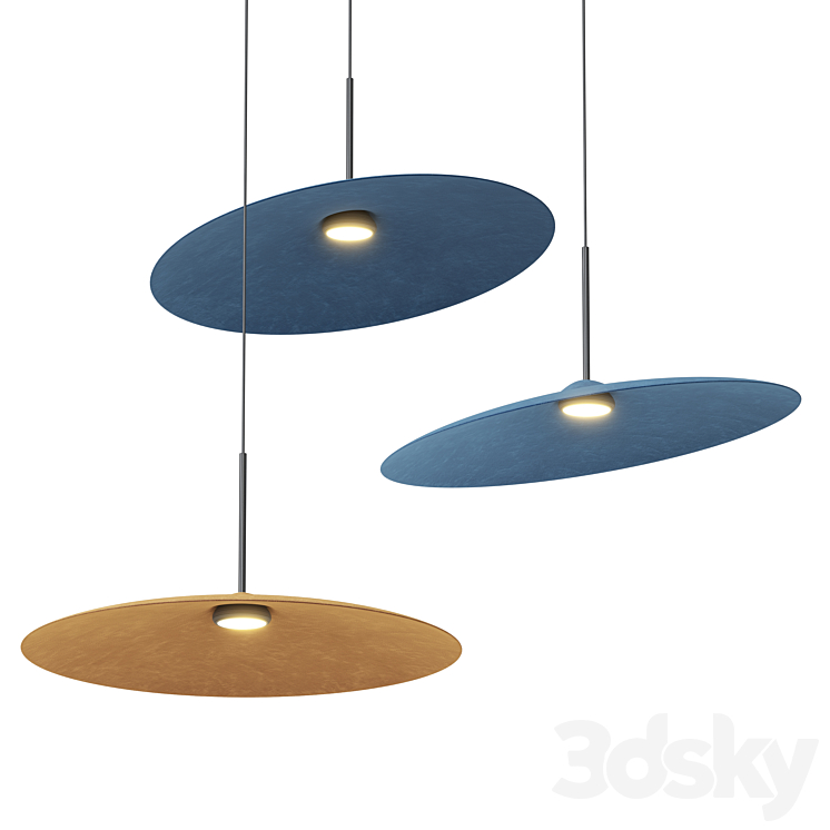 Fabbian ACUSTICA LED acoustic recycled PET pendant lamp 3DS Max Model - thumbnail 1